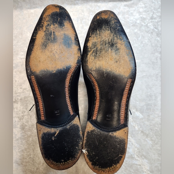 Vergelio Black Leather Hand Made in Italy By B. Cavalli Oxfords-Size 43 - Picture 8 of 9